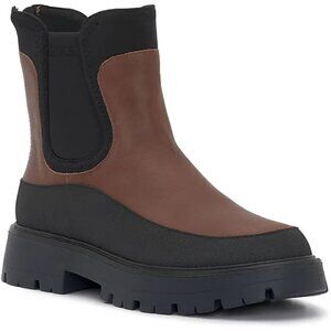 LUCKY BRAND ALLEHIA LEATHER LOG SOLE CHELSEA ANKLE BOOTS $150 SIZE 8 1/2 39 1/2